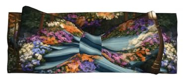 VVXBHGR Bandeau de bébé avec nœud imprimé parterre de fleurs sur les marches – Bandeau en polyester doux, doux pour la peau et extensible pour nourrissons de 0 à 6 mois