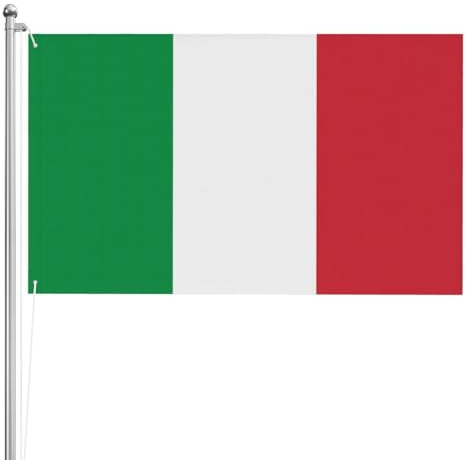 Bandera italiana de doble cara de 3 x 5 pies. Bandera pesada de triple capa de doble cara para exteriores, 3 x 5 pies, pancarta de jardín de poliéster.