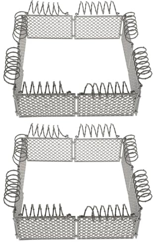 Hemobllo 2 Set de Mini Vallas de Plástico para Escenario Militar Accesorios para Juegos de Bloques de Construcción Decoración de Micro Paisajes y Jardines Modelos de Cercas para