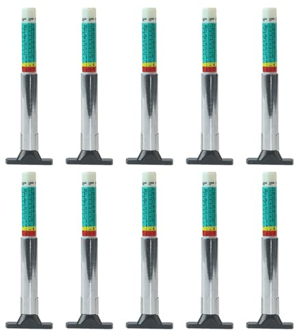 Cabilock Kit 10 Pezzi Misuratori Profondità Battistrada Pneumatici in Metallo Calibro Preciso per Auto Motocicletta e Camion Strumento Portatile per Controllo Usura Pneumatici in