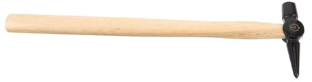 TOBBOMEY Martillo de Inspección Ferroviaria de Acero Puntiagudo con Mango de Madera de 40 Cm, Herramienta de Mantenimiento Industrial para Trabajos de Precisión y Reparación Ferroviaria