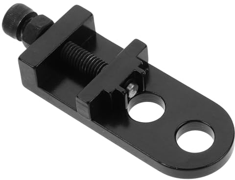 Veemoon Tendeur de Chaîne Réglable pour Vélo à Pignon Fixe, Outil de Fixation de Chaîne en Métal Noir, Double Trou, Accessoire de Transmission Solide, Adapté aux Vélos Classiques et BMX,