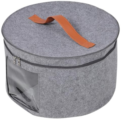SHINEOFI Runde Hut Aufbewahrungsbox aus Vliesstoff und Pvc mit Durchsichtigem Frontfenster Faltbar und Tragbar für Reisen und Koffer Praktische Große Hutschachtel für Damen und Herren