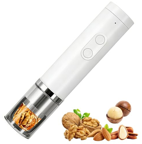 Cascanueces Eléctrico, Máquina Desgranadora de Nueces Dinamométrica con Diseño Antisalpicaduras, Fuerza de Agrietamiento de 40 a 50 Kg, Herramienta para Abrir Nueces, Avellanas, Almendras y PEC White
