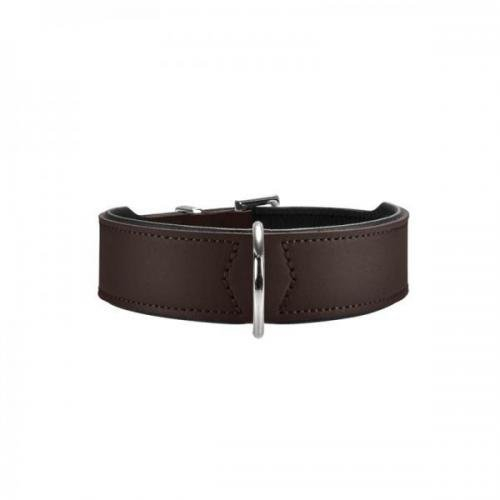 Mühlan Zoobedarf Hunter Halsband Basic 50 Nickel, Hals 35-43 cm braun, Hundhalsbänder, Erziehungshalsband