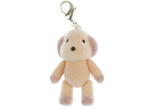 Miniblings Hund Charm Zipper Pull Plüschhund Figur Haustier Tier Flock - Handmade Modeschmuck I Kettenanhänger versilbert - Bettelanhänger Bettelarmband - Anhänger für Armband