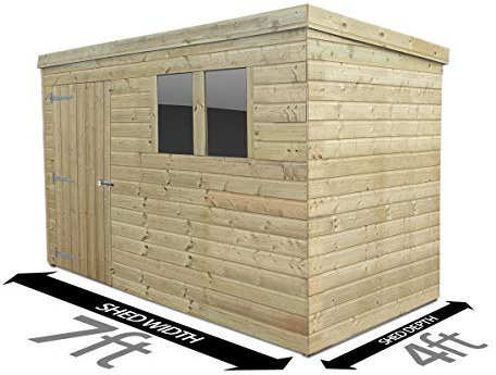Total 7ft x 4ft Pent Garden Timber Shed