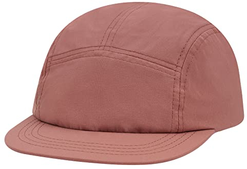 CLAPE Short Brim Baseball Cap Mode 5 Panel Basecap Verstellbar Short Cap Herren Damen Kurzer Schirm Outdoor Sport Cappy Pink GD02