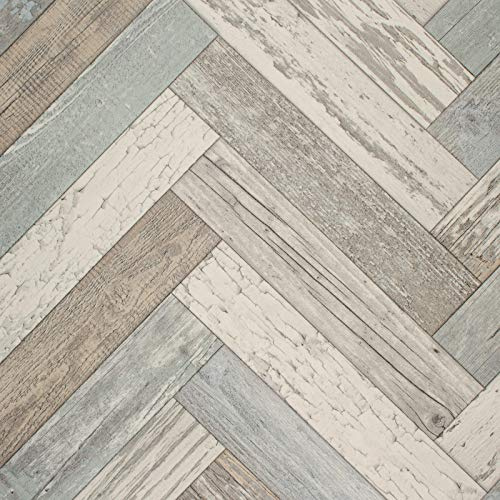 Retro Wood Style Effect Cosmic Vinyl Flooring 2.5mm Realistic Foam Backed Lino R10 Slip Resistant (2m x 3m / 6ft 6 x 9ft 10, Reclaimed Parquet)