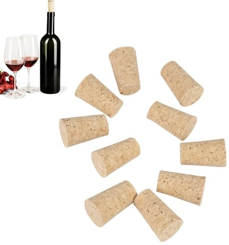 10 Stück Weinstopfen aus Holz, 2 Größen, weiche, konische Korkstopfen, Ersatzkorken, Weinflaschenverschluss, Ersatzkorken für Wein- und Bierflaschen, 22 x 17 x 35 mm