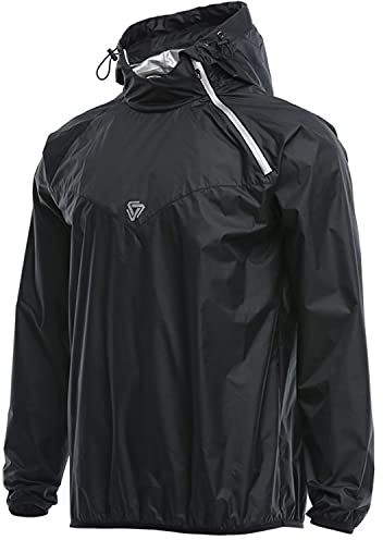 scosao Veste de Sauna Vetements de Sudation Homme Amincissante, Costume Sauna Capuche Survetement Sudation Perte De Poids pour Gym Boxing Minceur Exercices Haltérophilie,