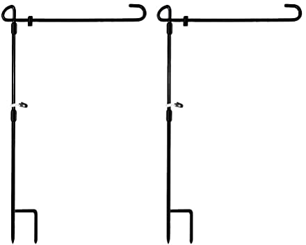Cabilock Gartenfahnenständer Gartenflaggenständer 2 Stück Eisen Gartenstab Schwarz Garten Schäferhaken Flaggenständer Gartenfahnen Gartenflaggen Nationalflagge Garten Rasen Halterung