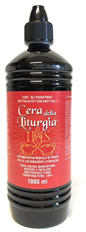 ET Cera de la liturgia – Cera líquida para lámparas en botella de 1 litro - Paquete de 12 unidades
