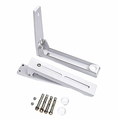 Eidoct Stainless Steel Microwave Mount Bracket, Microwave Oven Holder | Retrackable Foldable, Wall Mounted Stand, Rack Bracket for Home Kitchen Accessories, White