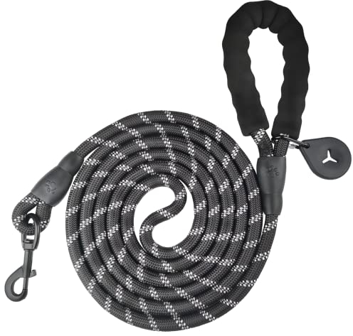 Premium Hundeleine, 2M/3M Starke Hunde Trainingsleine mit angenehm Gepolstertem Griff, Reflektierenden Streifen & Haltbare Metallschließe für Mittelgroße und Große Hunde Aller Größen (3m)