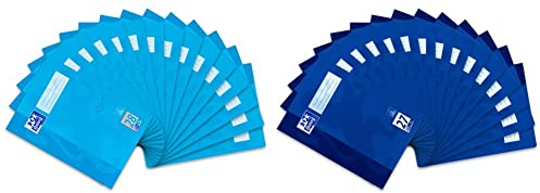 Oxford Schulheft A4 Touch, 16 Blatt, Lineatur 28, kariert, 15 Stück & Schulheft A4, 16 Blatt, Lineatur 27, liniert mit Rand, 15 Stück