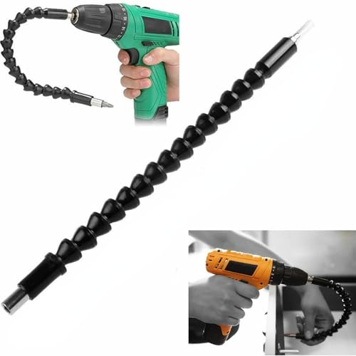 Winkelaufsatz für Akkuschrauber Adapter Flexible Welle Bohrmaschine Bohrerverlaengerung um Ecke Schrauben Biegsame Bithalter Winkelschrauber Vorsatz Adapter Männer Werkzeug Geschenk (1,Schwarz)