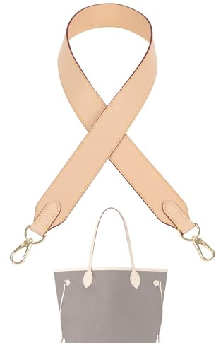 DGAZ Leder Schulterriemen für Neverfull, 90 cm, 3,8 cm, Beige