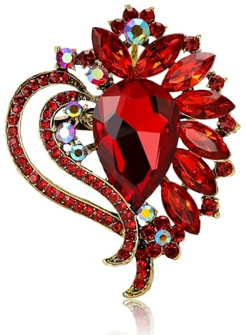 Spilla vintage a forma di cuore con zirconi cubici per donne e uomini con strass spille da bavero per abiti, cappelli, borse, abiti, cravatte, gioielli, elegante spilla per promessa d'amore,