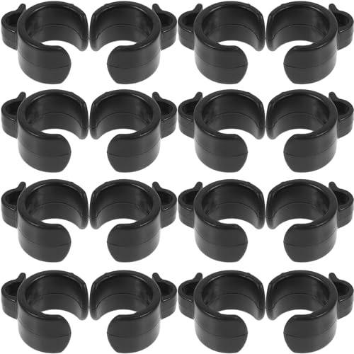 Clip Cavi per Microfono Nero 20 Pezzi, Plastico 20mm | Portacavi Organizzatore per Cavi Microfono, Uso Travel e Outdoor, Facile da Smontare