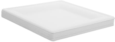 HOMOCONO Set 25 Piatti Quadrati in Carta Bianco Usa e Getta, Pratici ed Eleganti per Picnic e Camping, Design Semplice e Resistente per Feste All'aperto