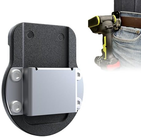 Drill Holder | Clip-On Tool Belt Drill Holder -Simple Portable Hook Suits Cordless Drills, Impacts, Nailers, Tape Measures, or Any Tools with Hanger Clips. (Black: Drill Holder_V01)
