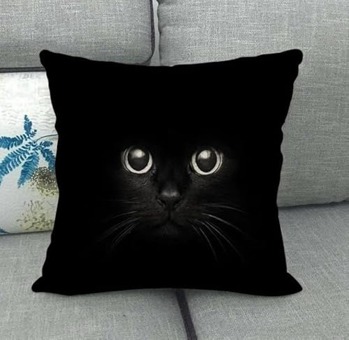 Taxpy Knüpfteppich Zum Selber knüpfen, Cartoon-Katze Knüpfsets Latch Hook Kit Selbst Knüpfen Set für Erwachsene,Latch Hook Kissen Kit Handgechte Kreuzstich 43x43cm