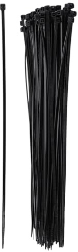Fangxuee 100 x Thin Black Cable Tidy Ties Zip Ties Cord Strap Wrap 200mm x 3mm