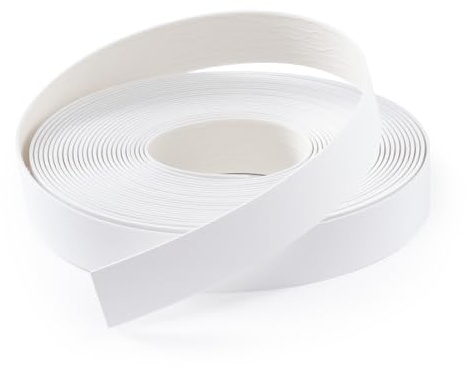 FAKILO PVC Edge Banding 22mm x 8m Veneer Edge Banding White with Hot Melt Adhesive Pre - glued Iron on Edging Tape Trim for Cabinet Plywood Repairs and Furniture Restoration