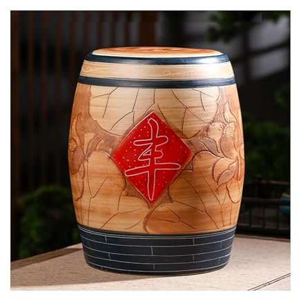 Large Ceramic Rice Storage Container with Lids Black 42x33cm Rice Jar for Flour Baking Goods Grains Snacks Candy Coffee Beans Food Dispensers Rice Cylinder for Kitchen Organization