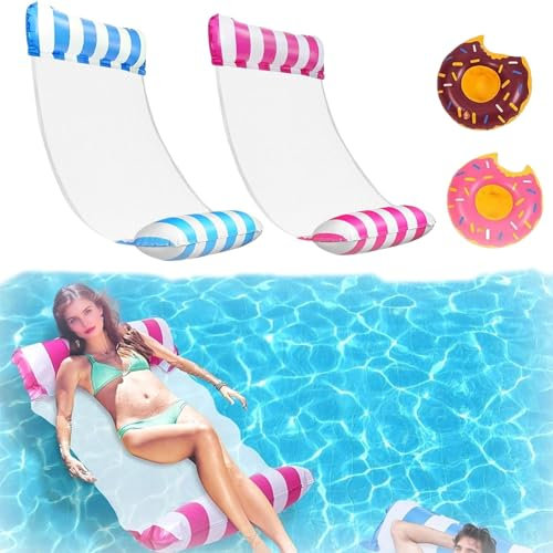 ClcIosis 4 materassi ad aria con rete, amaca ad acqua con rete, tappetino da nuoto, amaca per poltrona, materassi, seduta, tappetino da nuoto, piscina, spiaggia