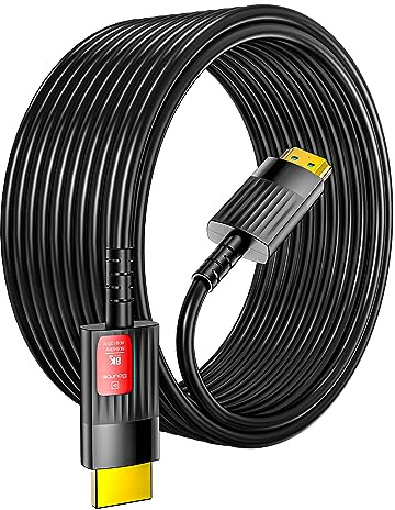 Anehmeta 8K Glasfaser HDMI Kabel 12Meter, 48Gbps Ultra High Speed HDMI 2.1 Kabel 8K@60Hz 4K@120Hz eARC HDCP 2.2&2.3 Dynamische HDR Dolby Atmos kompatibel mit Xbox, PS5/PS4, HDTV, Laptop etc
