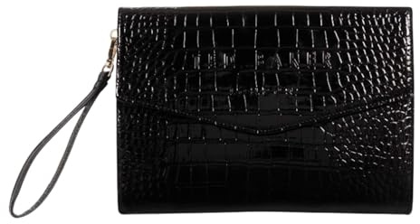 Ted Baker Clutch Handgelenktasche Crocey Croc Effect Envelope Pouch Black schwarz