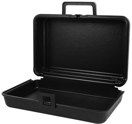 ORFOFE Portable Plastic Tool Storage Box Black Abs Toolbox with Large Capacity and Easy-open Buckle for Household and Outdoor Use