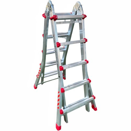 EL BAÑO MODERNO Escalera Telescópica 10+10. Escaleras Plegables Aluminio 150kg MAX. Escalera Bloqueo Automatico Bisagras de Acero. Escalera Aluminio Tacos Antideslizantes. Escadote Peldaño 30mm