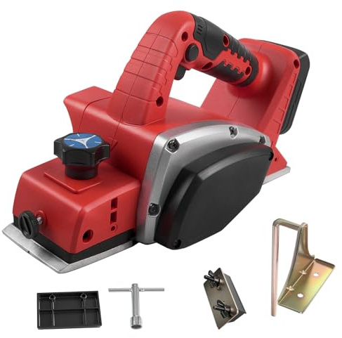 Cordless Electric Planer for Milwaukee 18V Battery, 15000 RPM Brushless Electric Handheld Wood Planer with 82mm Width & 2mm Cutting Depth for Woodworking Carpenter Home DIY, No Battery (for Milwaukee)