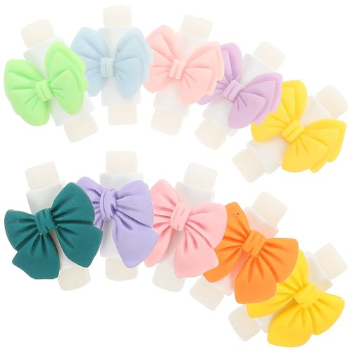 BESPORTBLE 10 Pairs Mixed Color Bowknot Cable Protectors USB Charging Line Covers Data Cable Protective Sleeves Prevent Fraying and Tangling for Phone Chargers