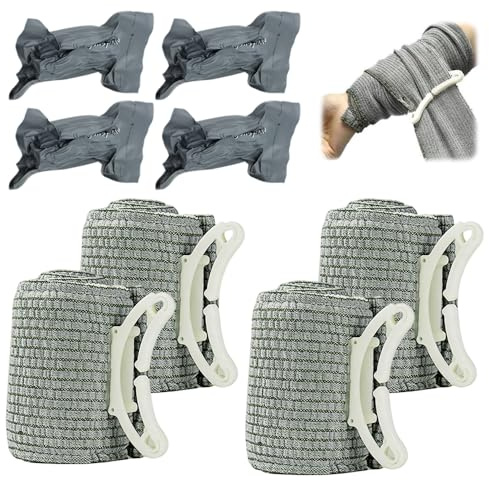 DAJASD 10 cm 4 stycken Tourniquet, Israeli-bandage med vakuumverförpackning, tryckförband, Emergency Bandage, Bloddämpande turniquets elastisk