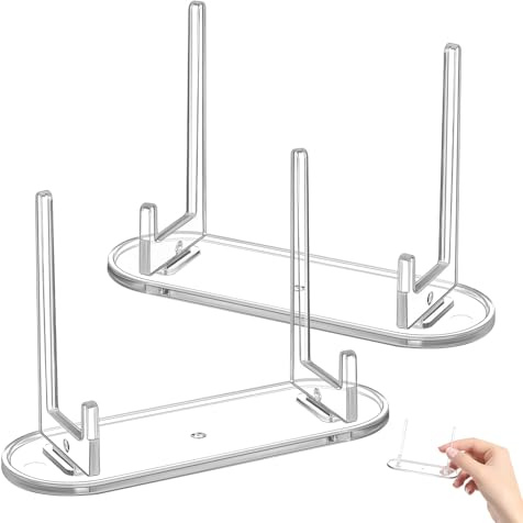 SOIMISS Présentoir Acrylique Transparent Support Photo 2pcs Petit Chevalet à Tableau Compact et Portable et Assiette Décoratif pour Home Déco