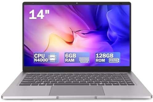 Ordenador portátil 14 pulgadas Dual-Core hasta 2,6 GHz • 6 GB RAM • 128 GB SSD • UHD portatil • WiFi 5G • Mini-HDMI • Teclado membrana • Diseño sin ventilador • Color plateado • Ratón incluido