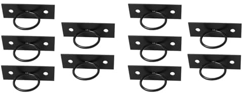 Tacdas Paquet de 10 Supports de Corde D'Anneau Décoratif Noir pour Clôture de Corde, Rampe D'Escalier, Rampe Murale, Crochet de Plafond