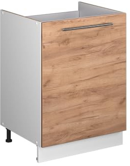 Vicco Meuble Bas sous-évier Fame-Line, Chêne doré/Blanc, 60cm