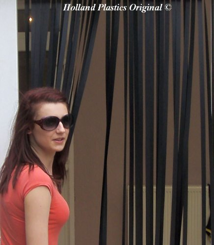 Wohnwagen-Türvorhang, gegen Käfer und Fliegen, 62 cm breit, Schwarz