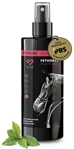 Peticare Huföl für Pferde | fördert nachhaltig Hufwachstum & Elastizität am Huf | gegen Verspröden, mit hohem Anteil an Vitamin E | einzigartiges PRS® System für Lange Wirkung – petHorse Health 2007