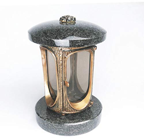 designgrab Tombe Lampe en aluminium messingfarbenem aspect ancien en aluminium et Granit Nero Impala Noir/Anthracite/Astor/Afrique