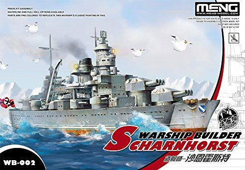 Meng Model WB-002 Warship Builder Scharnhorst Plastikmodellbausatz, Modelleisenbahnzubehör, Hobby, Modellbau, Mehrfarbig