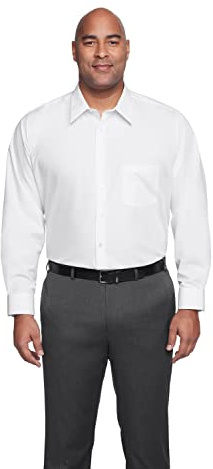 Van Heusen Men's Big Fit Dress Shirt Poplin Solid (Big and Tall), White, 19 Neck 34-35 Sleeve