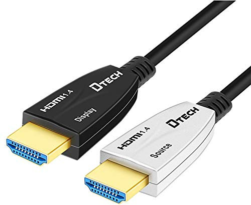 Câble de fibre optique HDMI 10,2 Gbps 4 K 30 Hz mâle vers mâle (20 m, blanc)