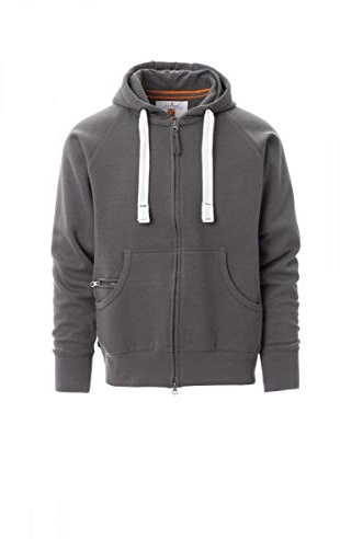 PAYPER Dallas+ Felpa con Cappuccio da Uomo Misto Cotone a Manica Lunga Chiusura Zip Intera SBS Manica Raglan Tasche a Marsupio Blu Royal