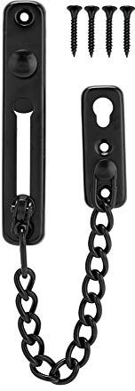 Catena di chiusura porta - In acciaio inossidabile Resistente antifurto Serratura di sicurezza Guardia interna Porta interna Hotel Nero
